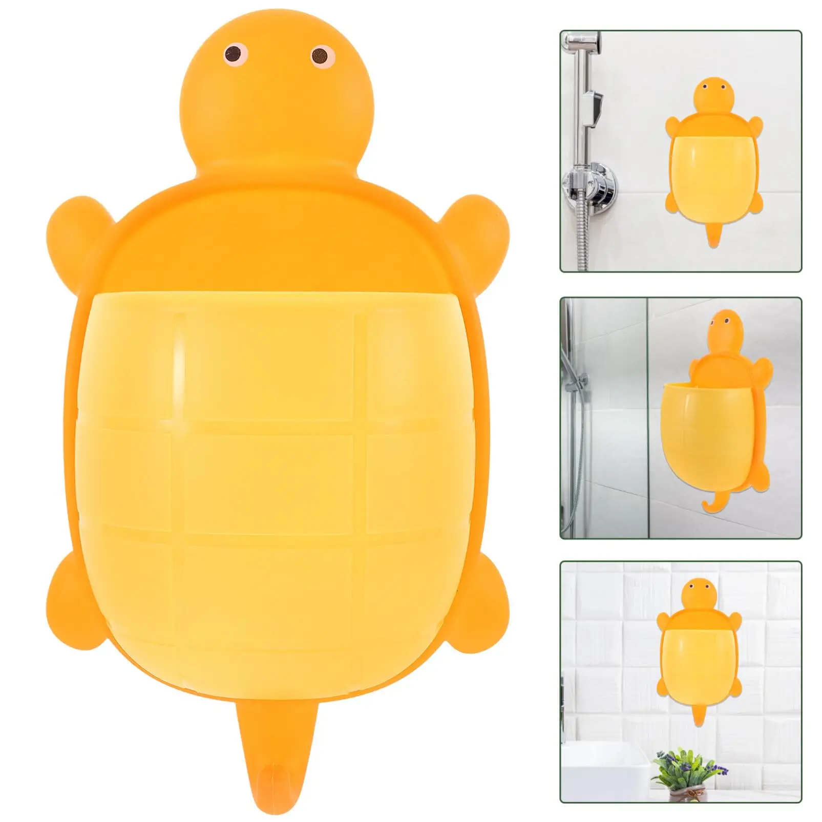 Cute Toothbrush Holder Wall Mounted Toothpaste Holder Turtle Shape Wall Shower Razor Holder Organizer Bathroom Storage Green