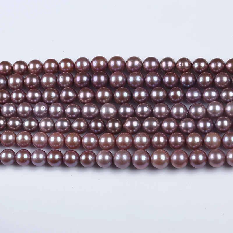 High quality 11-13mm purple perfect round loose freshwater edison pearl strand