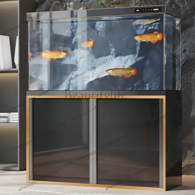 Fish Tank Living Room Modern Style Household Ultra-clear Glass Aquarium Ecological Bottom Filter Floor Fish Tank