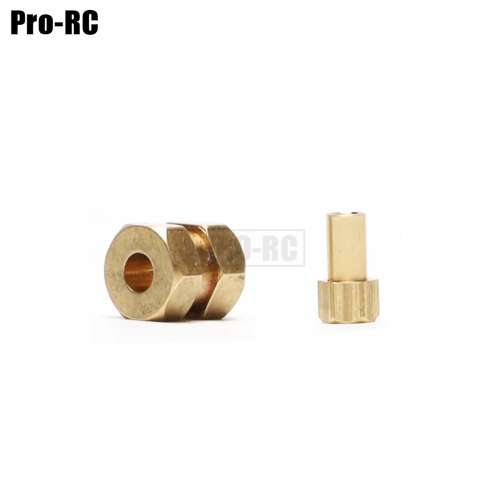 4Pcs Brass Extended Wheel Hex 7mm Hub Lock Nuts For 1/24 Axial SCX24 90081 Rc Crawler Upgrade RC Car