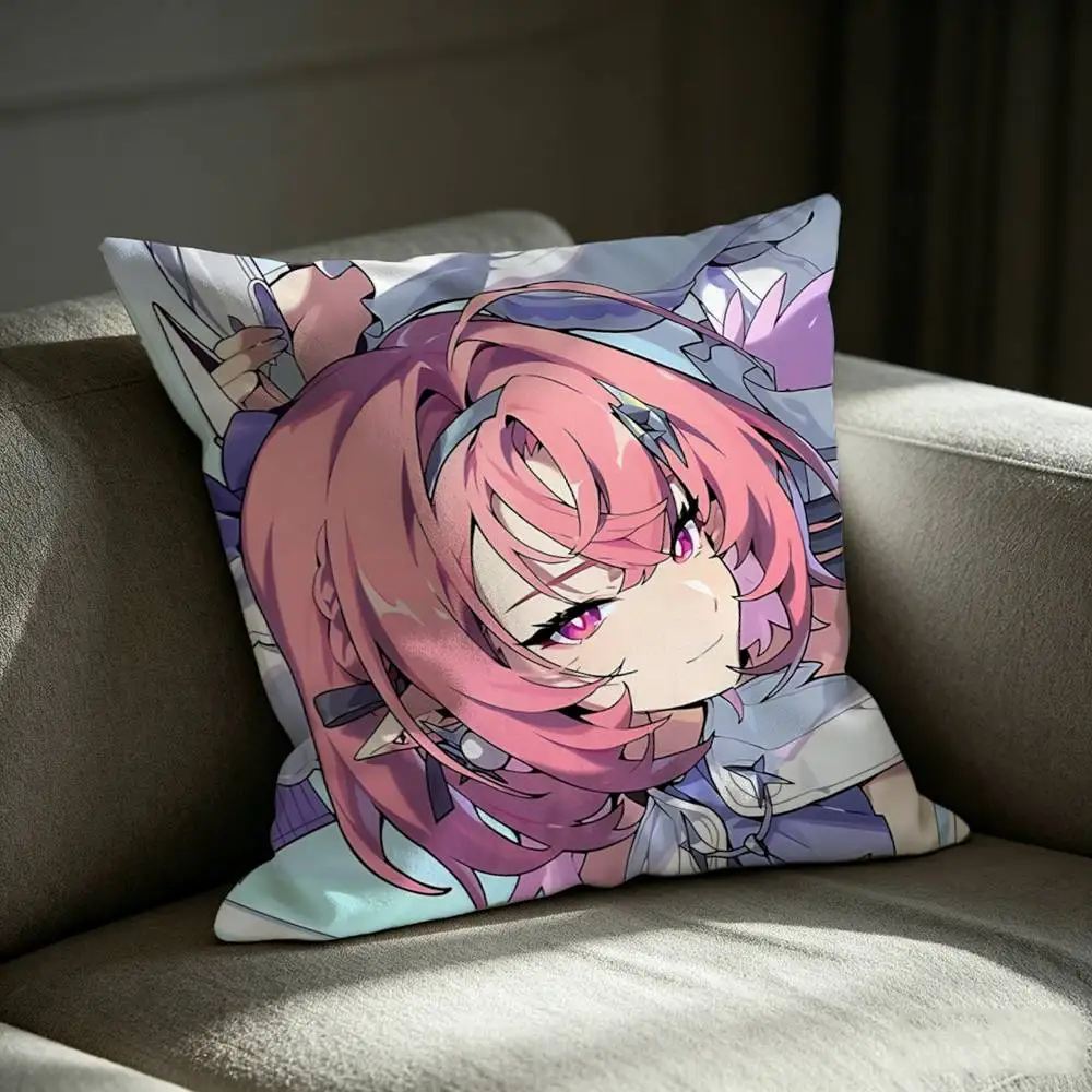 Angel of Eridu Remielle Game ZZZ Square Sofa Pillow Cover Solid Color Living Room Home Decor Cushion Case