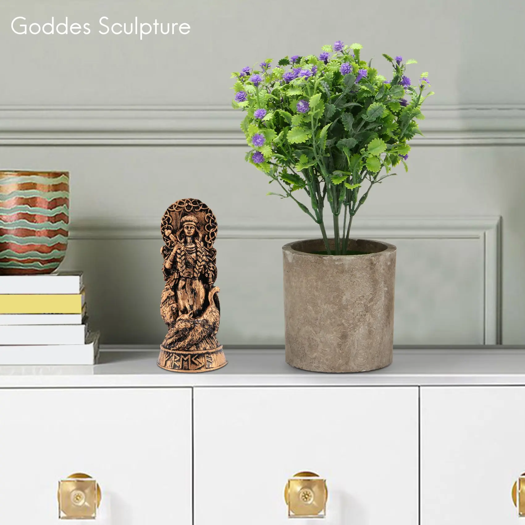 VEHO-Freyja Statue Freya Norse Gods Carving Altar Heathen Asatru Viking God Goddes Sculpture Scandinavian Pantheons