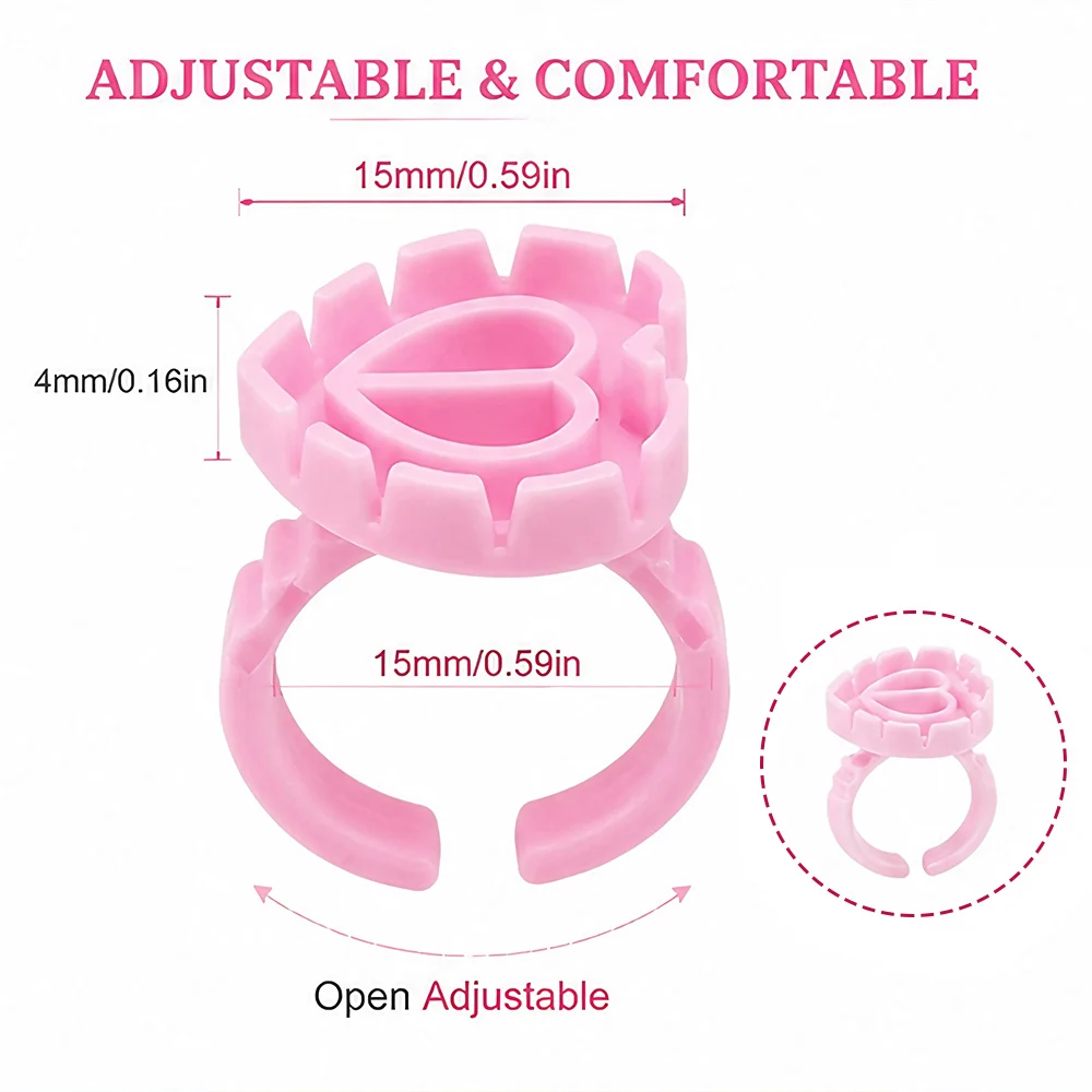 500/300/100PCS Tattoo Pigment Ring Cups Silicone Ink Holder Adjustable Finger Ring For Microblading Eyebrow Tattoo Accessories