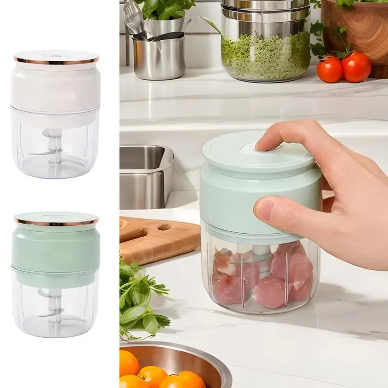 Electric Dicer Food Grinder Processor USB Charging Cordless Portable Multifunctional Kitchen Dicer with Bowl for Baby Food Salad