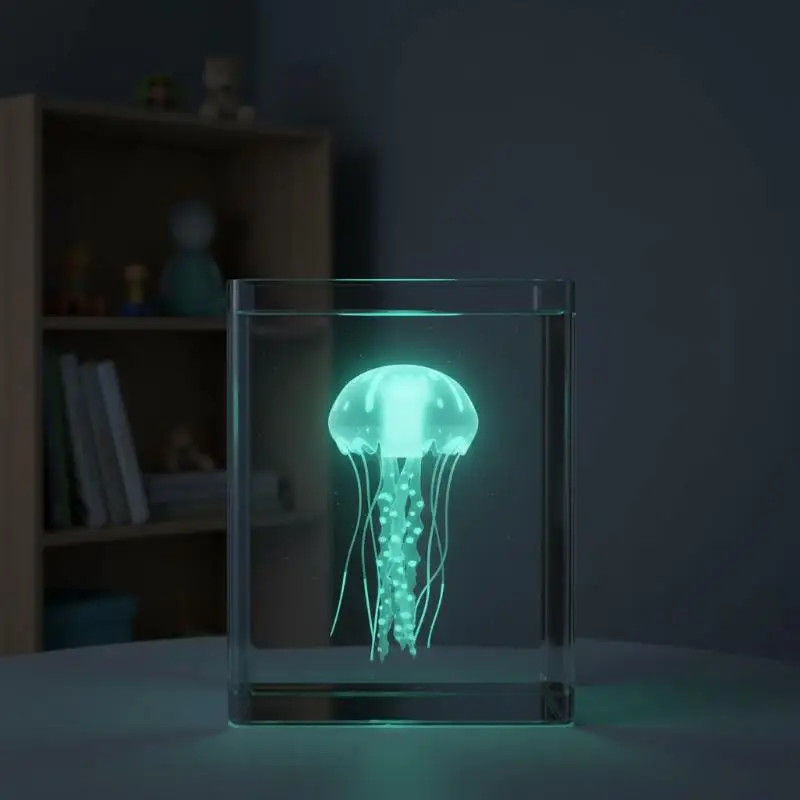 1Pc Multicolor Floating Jellyfish Aquarium Decoration Glow in Dark Non-Toxic Ornament for Home Betta Tropical Fish Tank Decor