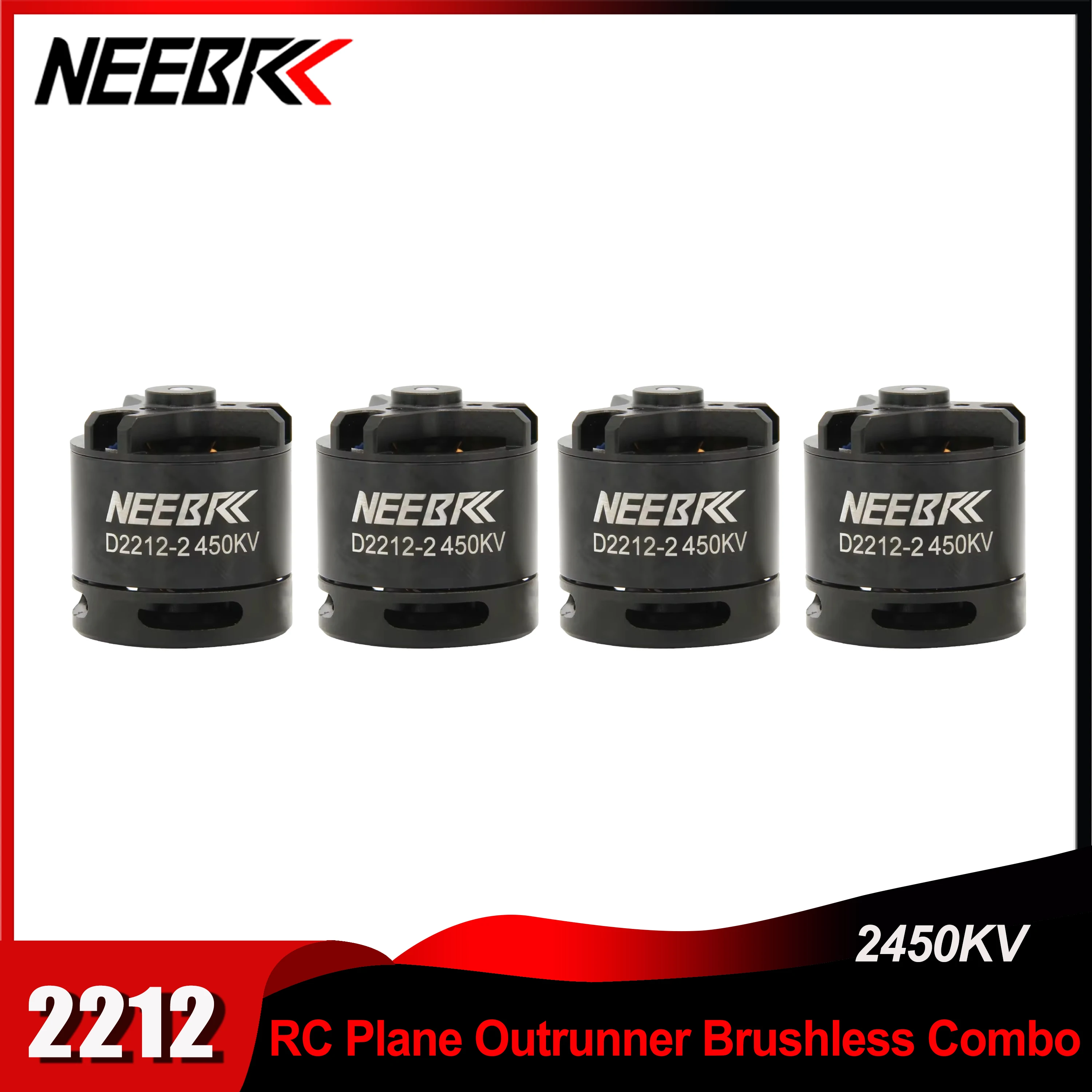 1/4pcs NEEBRC 2212 2450KV Brushless Motor 2-3S for RC Plane FPV Racing Drone Fixed-Wing Aircraft Multicopter 6040 Propeller