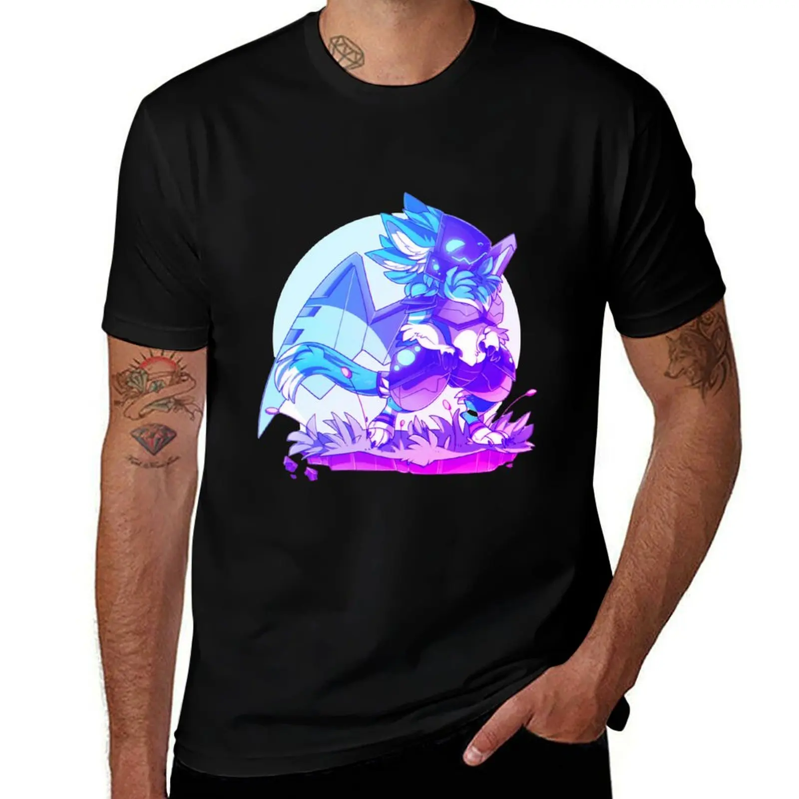 

Protogen.robot, protogen,GIFS T-Shirt Work Short Sleeve Cotton Top
