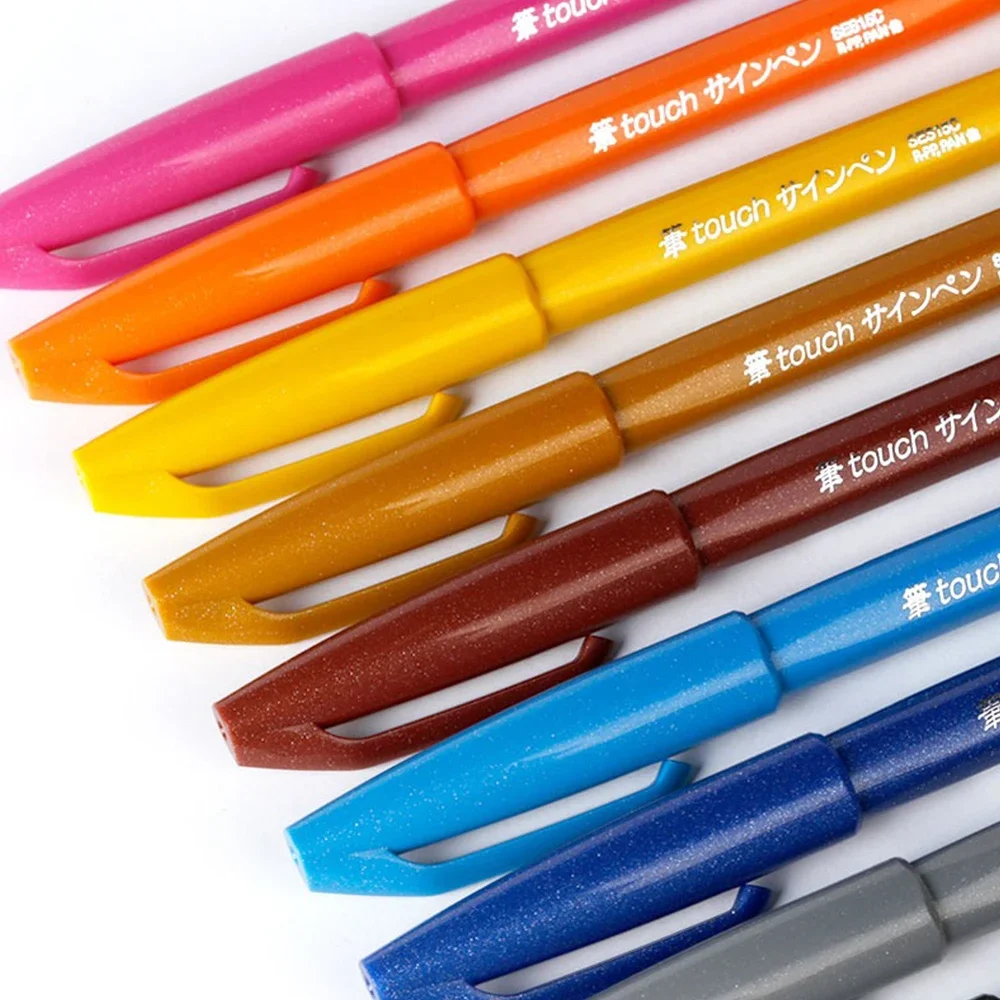 1pcs Japan Pentel TOUCH Color Soft Head Brush Hand Account Greeting Card Writing Practice Signature 24 Color Full Art Supplies