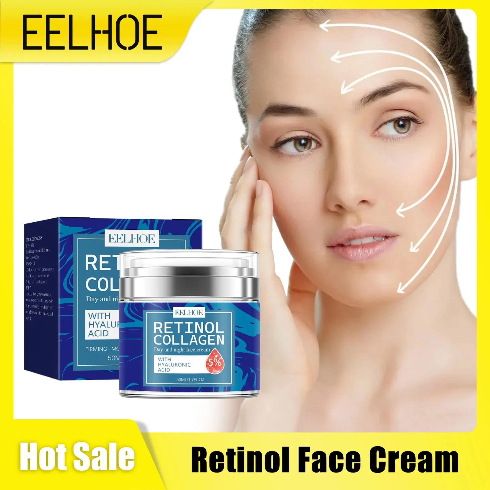 Retinol Face Cream Anti Aging Remove Wrinkle Reduce Fine Lines Sagging Face Tightening Shrink Pores Collagen Moisturizing Cream