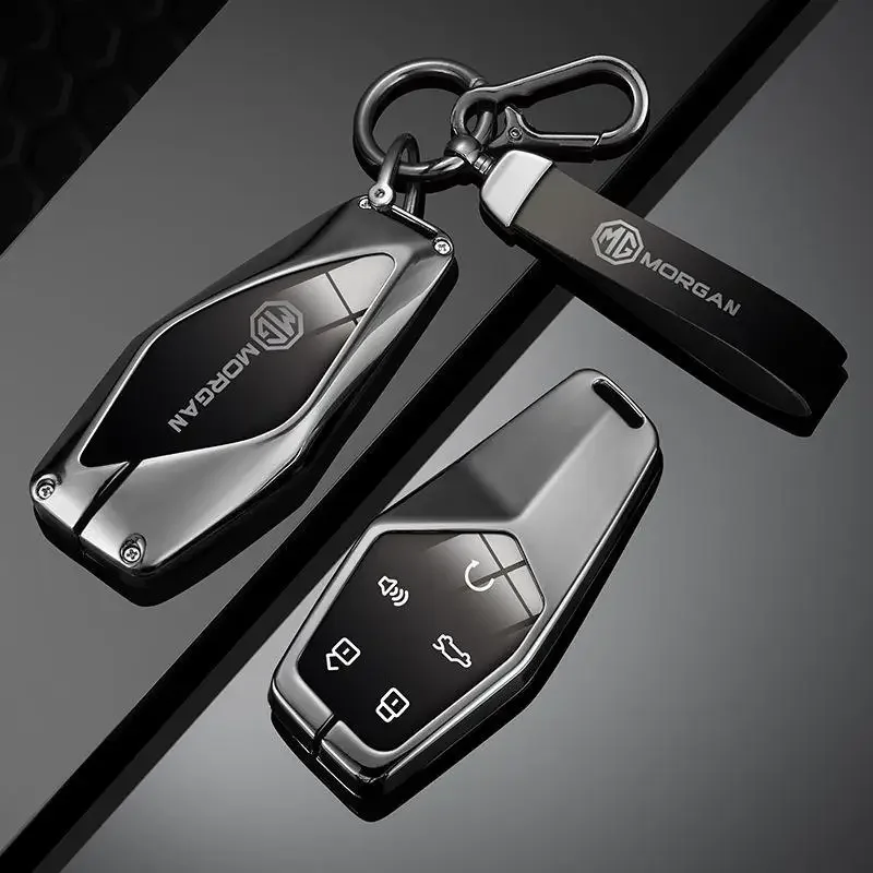 Fashion Zinc Alloy 3 Bottons Car Key Case Cover Holder Shell Fob For MG ONE 2022 2023 2024 Protector Cover Keychain Accessories