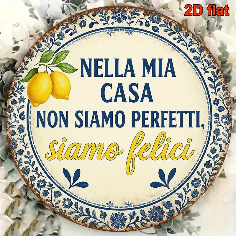 7.87in 2DRetro Italian Lemon Wooden Round Disc Wall Decoration Hanging Design Kitchen Dining Room Multi-Scenario Home Decor Gift