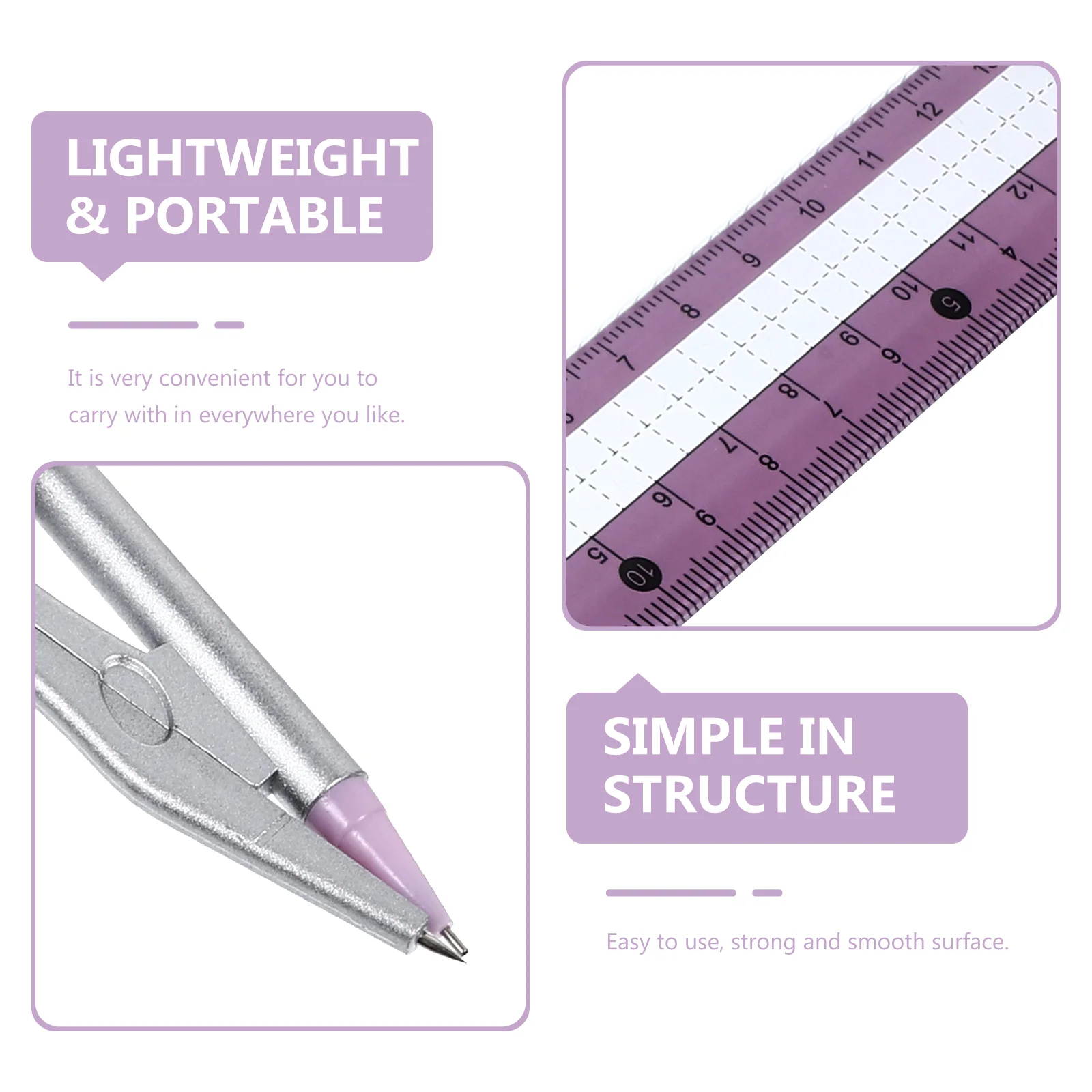 MeaccelerSystem-Ensemble de règles pour étudiant, fournitures pour enfants, boussole de dessin pour 16x3cm, kit triangulaire en fer forgé