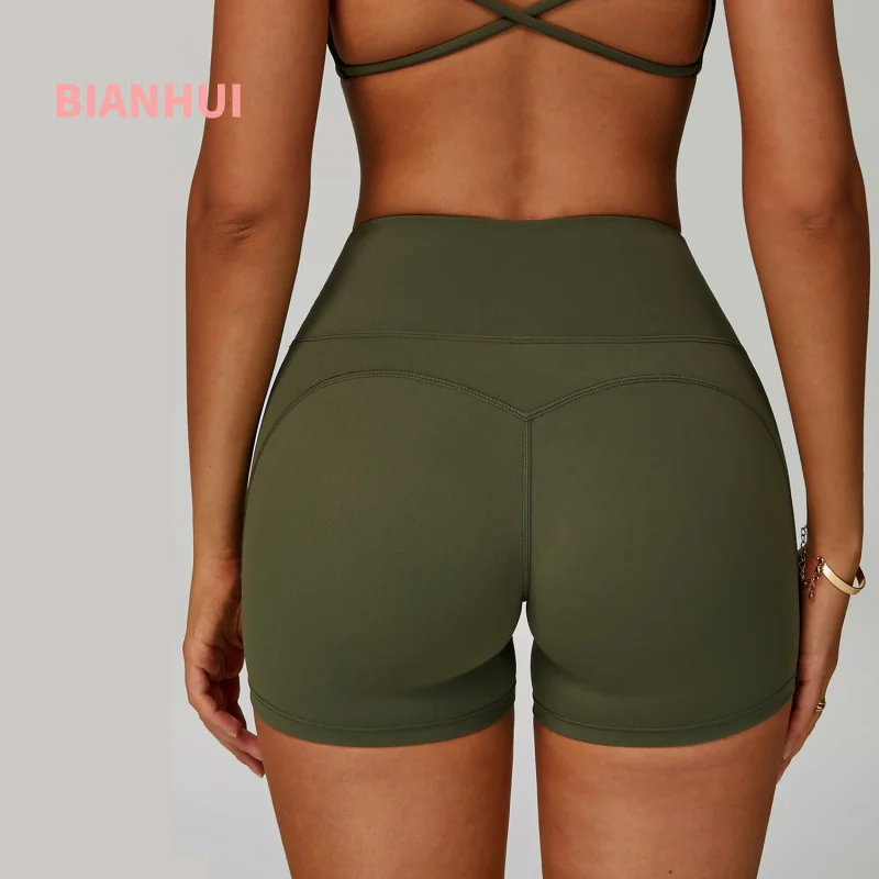 

BIANHUI Women's Shorts High-Waist Yoga Shorts Quick-Dry Hip-Lifting Woman Clothing Sportswear Woman Gym Fitness Sportswear