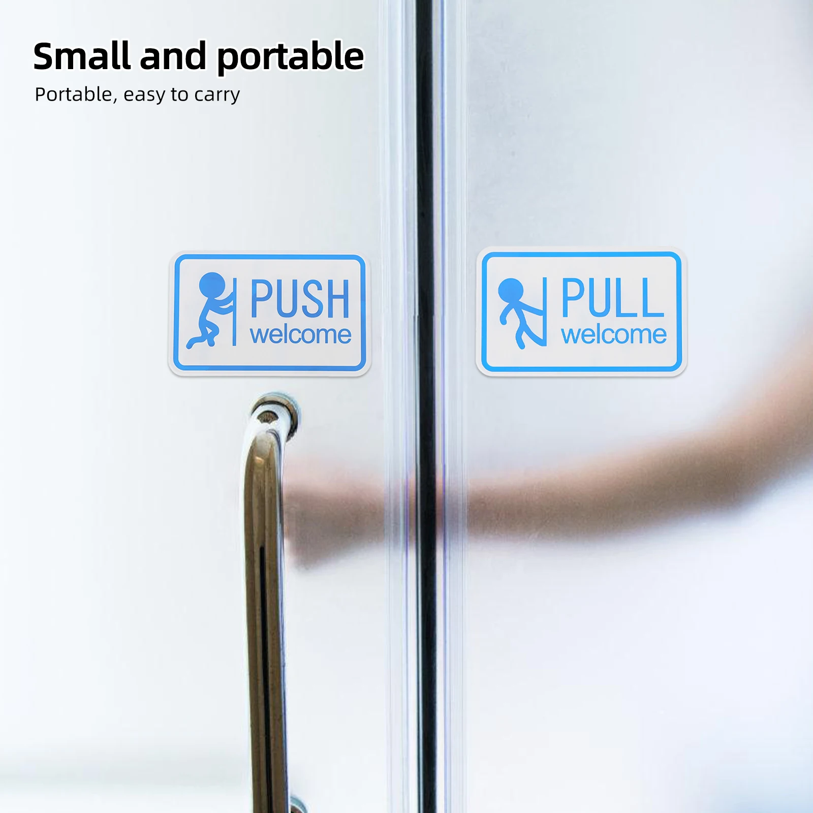 

Sliding Door Placard Glass Push Pull Indicator Adhesive Sign and Acrylic Signs Label