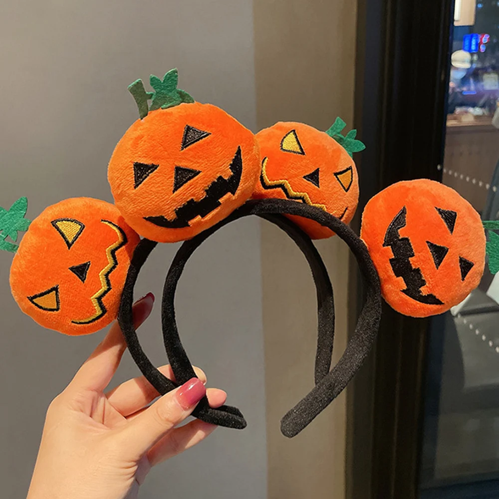 Cute Pumpkin Hair Band Halloween Horror Pumpkin Head Decor Halloween Party Quirky Cartoon Hair Accessories Children's Gift