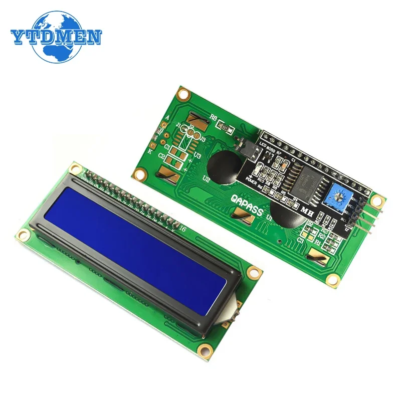 1PCS LCD1602 I2C Module Blue / Yellow Green Screen 16x2 Character LCD Display 5V PCF8574 PCF8574T IIC Adapter Llate for Arduino