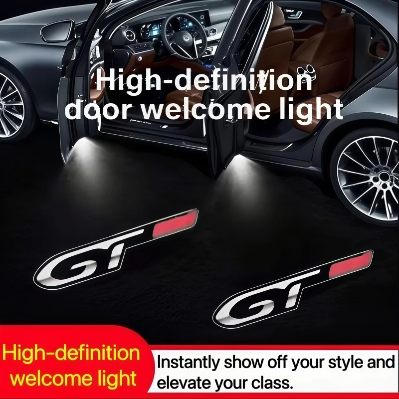 2PCS Led Car Door Light Luces Projector Emblem Lamp for Peugeot GT R RCZ 5008 206 207 408 306 307 406 407 607 806 Courtesy Lamp
