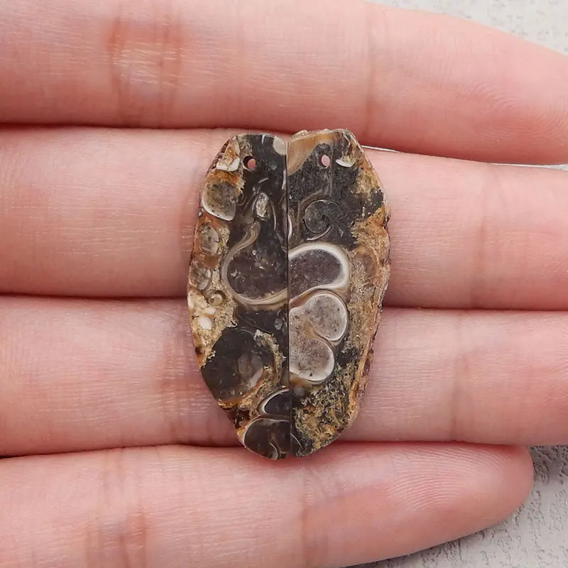 Nugget Natural Stone Turitella Agate Earring Beads for Women, Gemstone Earrings for Jewelry Making