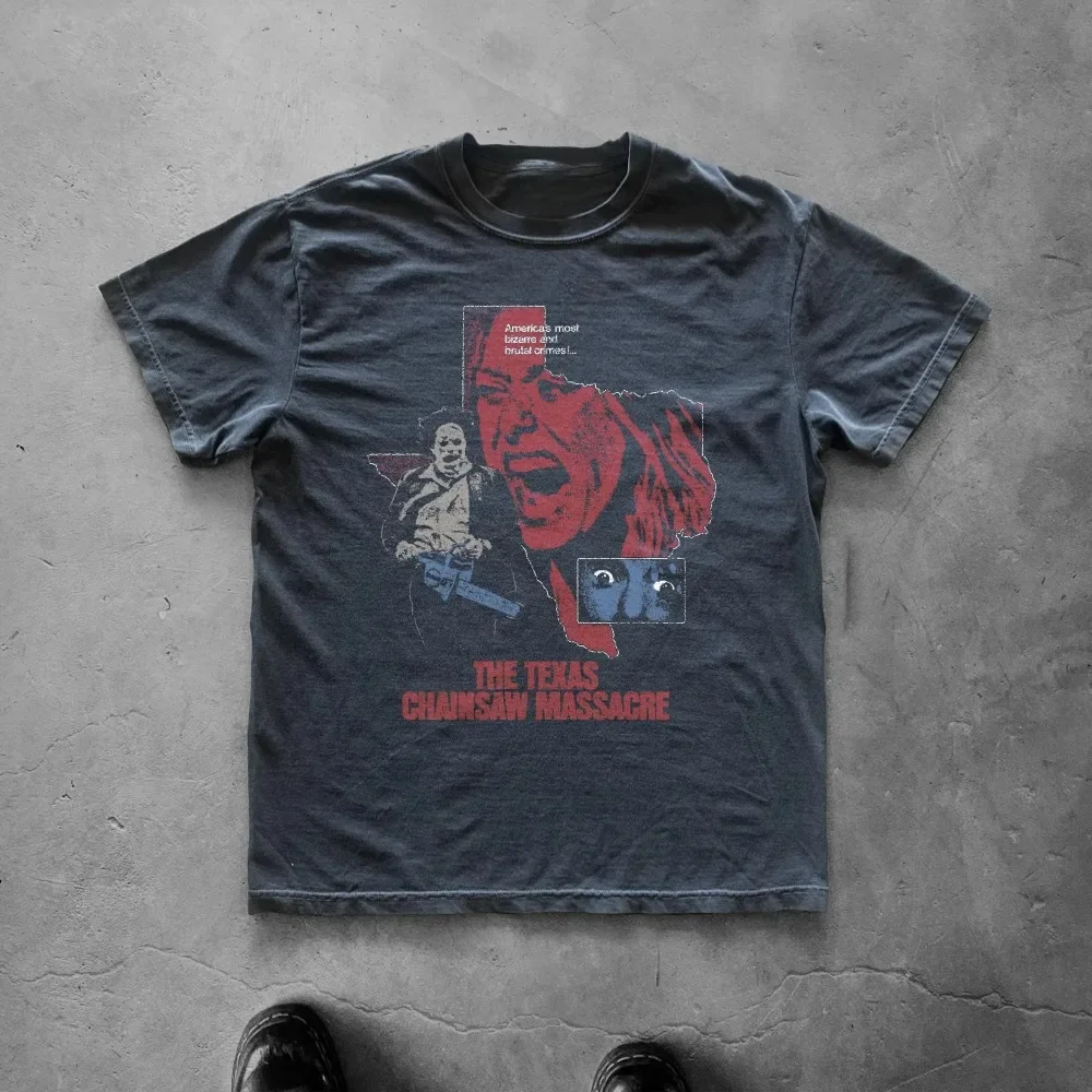 Vintage Texas Chainsaw Massacre Tee 1990s Horror Movie Shirt Halloween Shirts Clothing Graphic Shirt Unisex Men Women All-Season