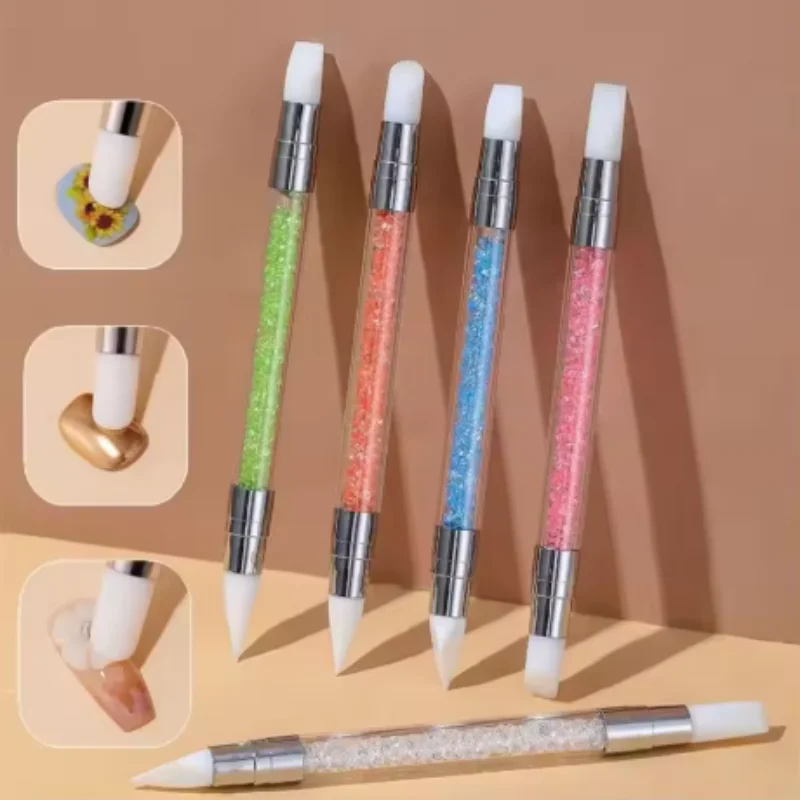 5Pcs Sculpture Pen Dual Tipped Silicone Nail Tools Acrylic Pen Brushes for Resin Design for Foil Carving Drawing
