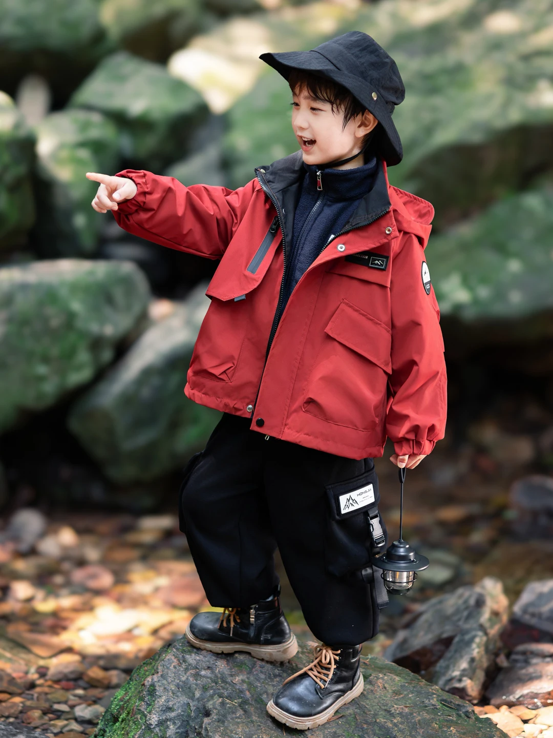 

Зимняя куртка-комбинезон Thiened для мальчиков с капюшоном, на синтетическом пуху, теплая, на молнии, молодежный стиль