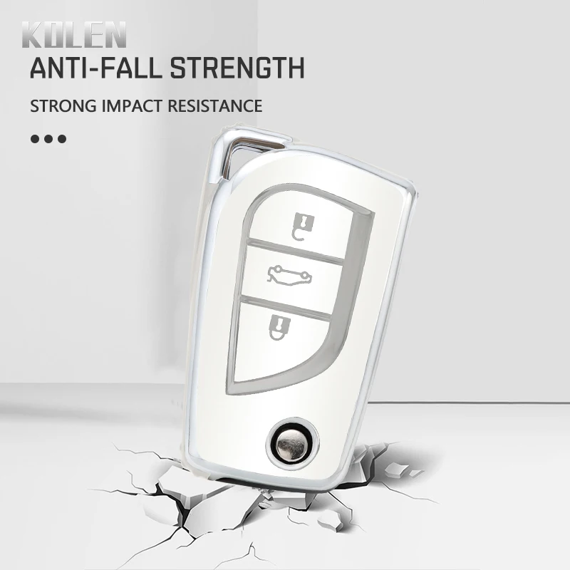 حافظة مفاتيح عصرية للسيارة من مادة البولي يوريثان غطاء فوب لسيارة تويوتا أوريس كورولا أفينسيس فيرسو يارس أيجو سليل TC IM كامري RAV4 فورتورنر هايلكس