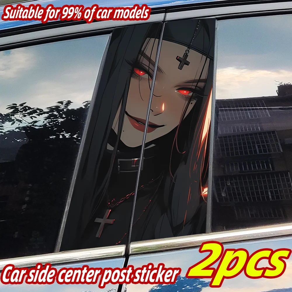 

Gothic Nun Sister Car Stickers Auto B Pillar Waterproof Halloween Decor Cover Scratches Sunscreen Car Doors Pillar Vinyl Decals