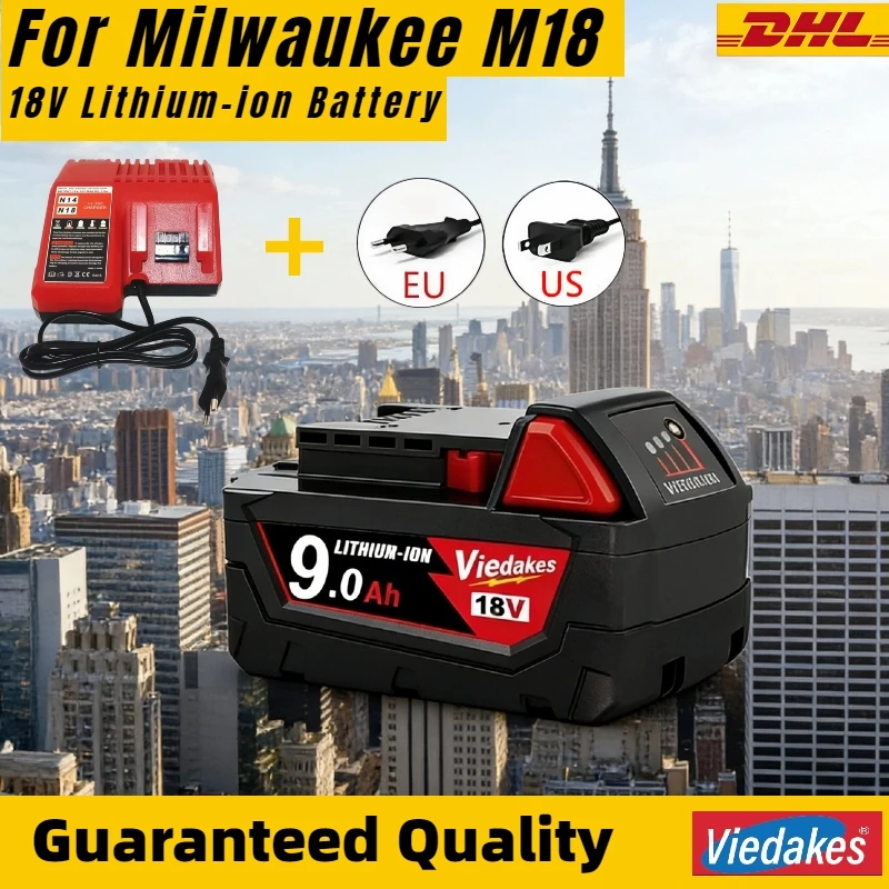 

New 18V 9.0Ah For Milwaukee M18 Battery Li-Ion Replacement Battery, For Milwaukee 18V 48-11-2830 0730-20 Tools battery