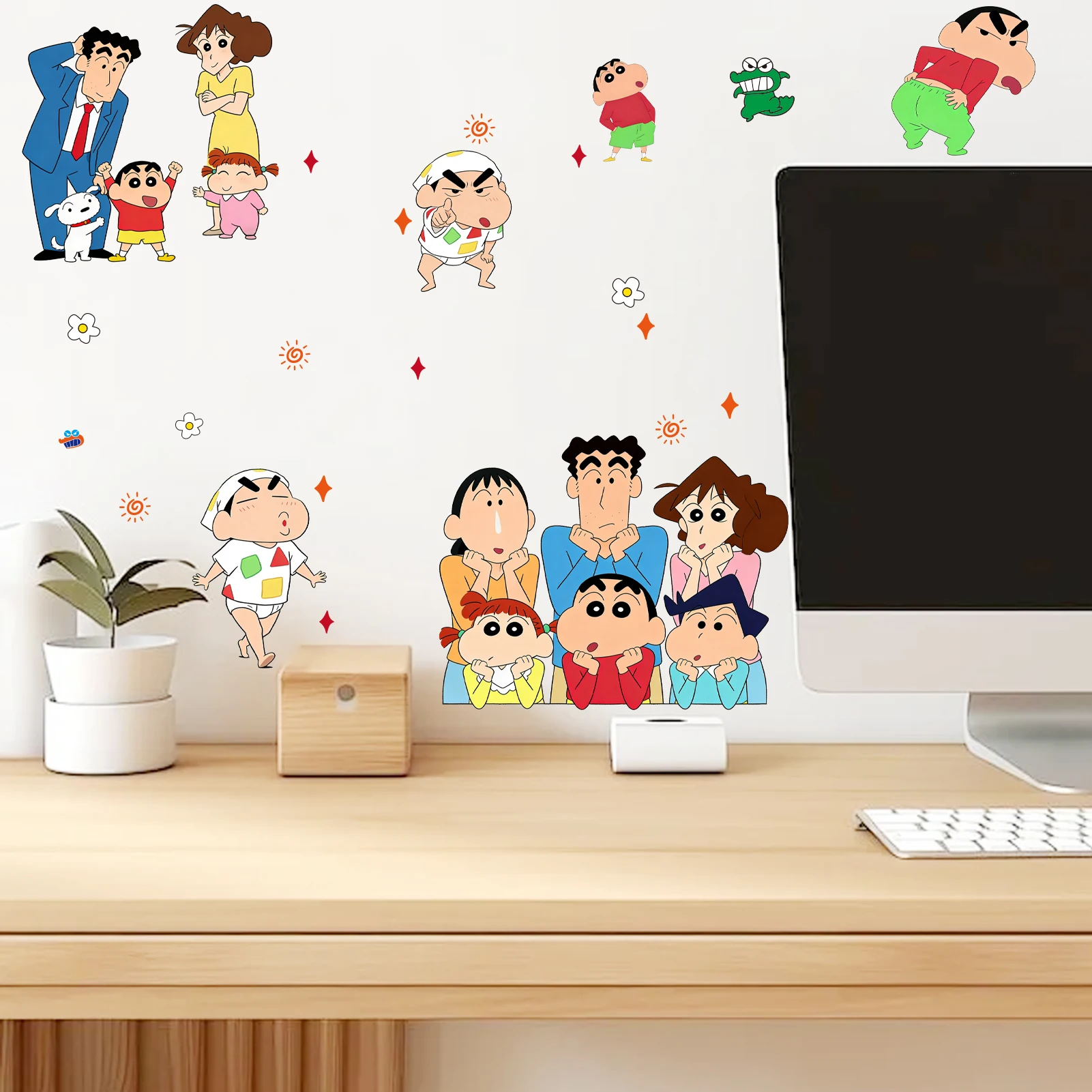 

Наклейки для декора дома Crayon Shin Chan, наклейки для самостоятельного творчества, подходят для украшения гостиных, комнат и детских комнат.