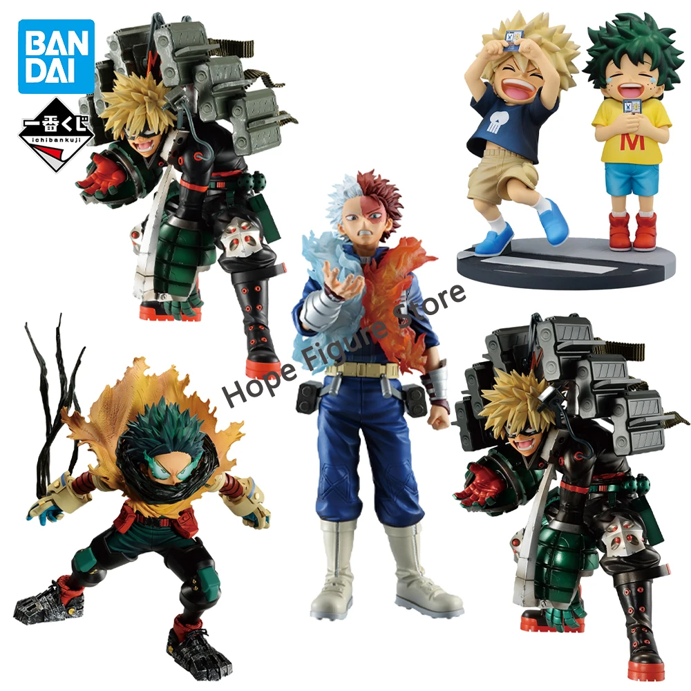 En Stock Original BANDAI Ichiban Kuji My Hero Academia Midoriya Izuku Shoto Todoroki Katsuki Bakugo figura Anime modelo en caja de juguete