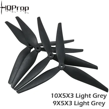 2 pares HQProp 10X5X3 9X5X3 10X5.5X3 1050 9050 1055 10 polegadas 9 polegadas 3 lâminas Hélice de nylon reforçada com carbono preto para drone Rc FPV