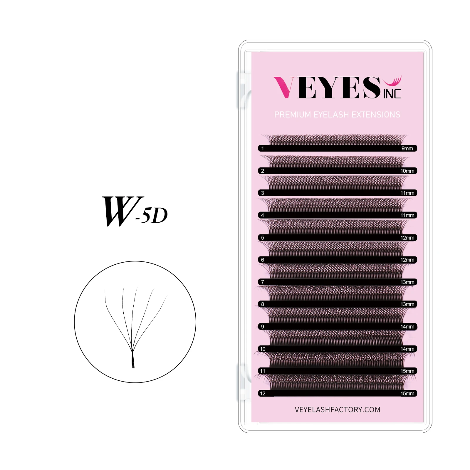 Veyes Inc 5D W Shape Eyelash Extensions Veyelash Automatic Flowering 5 Tips Bloom Faux Mink Premade fans Soft Dense Individual