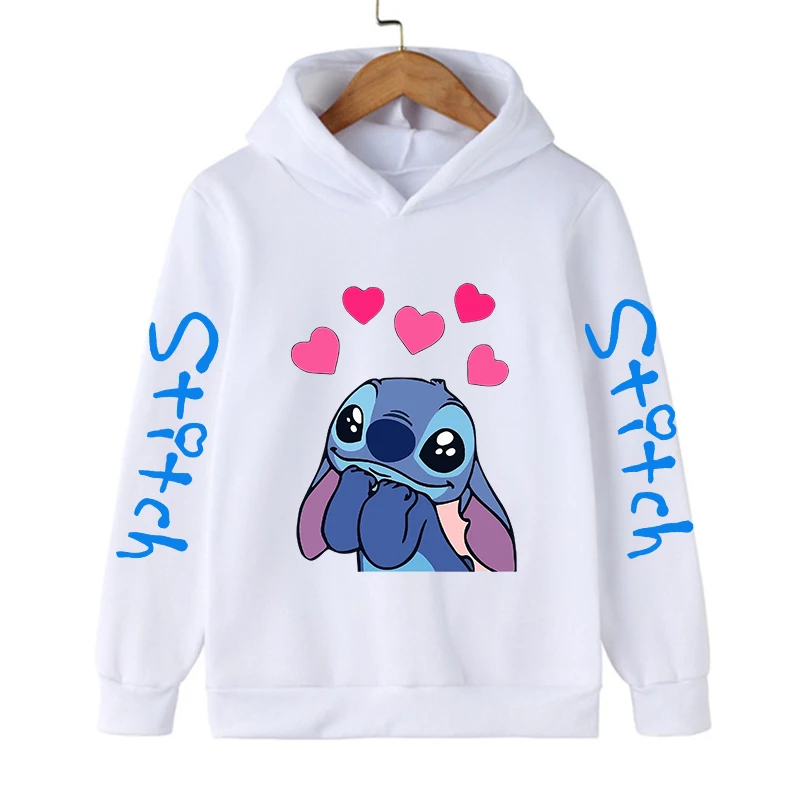 Ropa divertida Navidad Disney Stitch Sudadera con capucha niños dibujos animados chico niña niño Lilo y Stitch sudadera con capucha bebé Casual Top