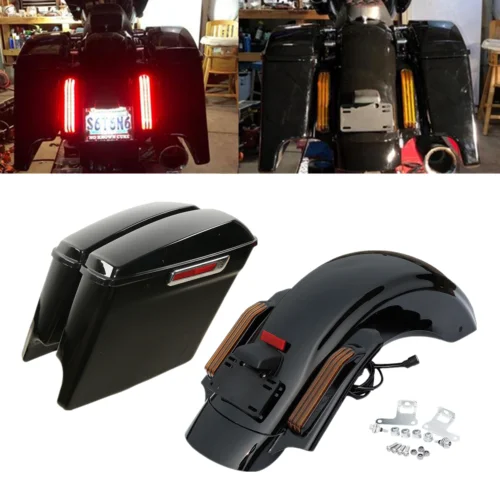 

Motorcycle 5" Stretched Saddlebags & Rear Fender For Harley Touring CVO Street Glide Road Glide Electra Glide Ultra 2014-2022 18