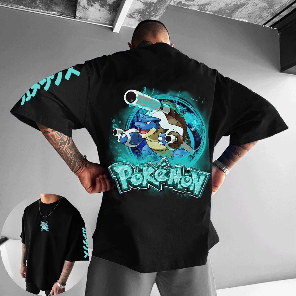 Pokémon Men's and Women's T-shirt Reshiram Anime Tee Summer Fashion Trendy Boy's Girl's Short Sleeves Parent-child Outfits