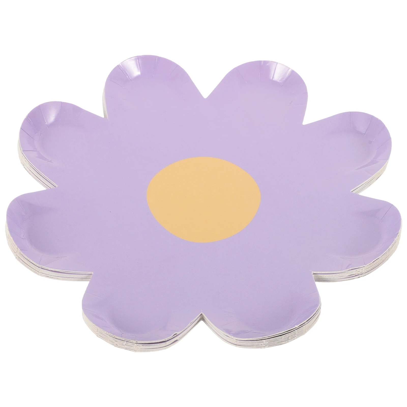 

10pcs Disposable Flower Plates Decorative Daisy Paper Party Child Birthday Cake Dessert Plates Hygienic Safe Material Festive
