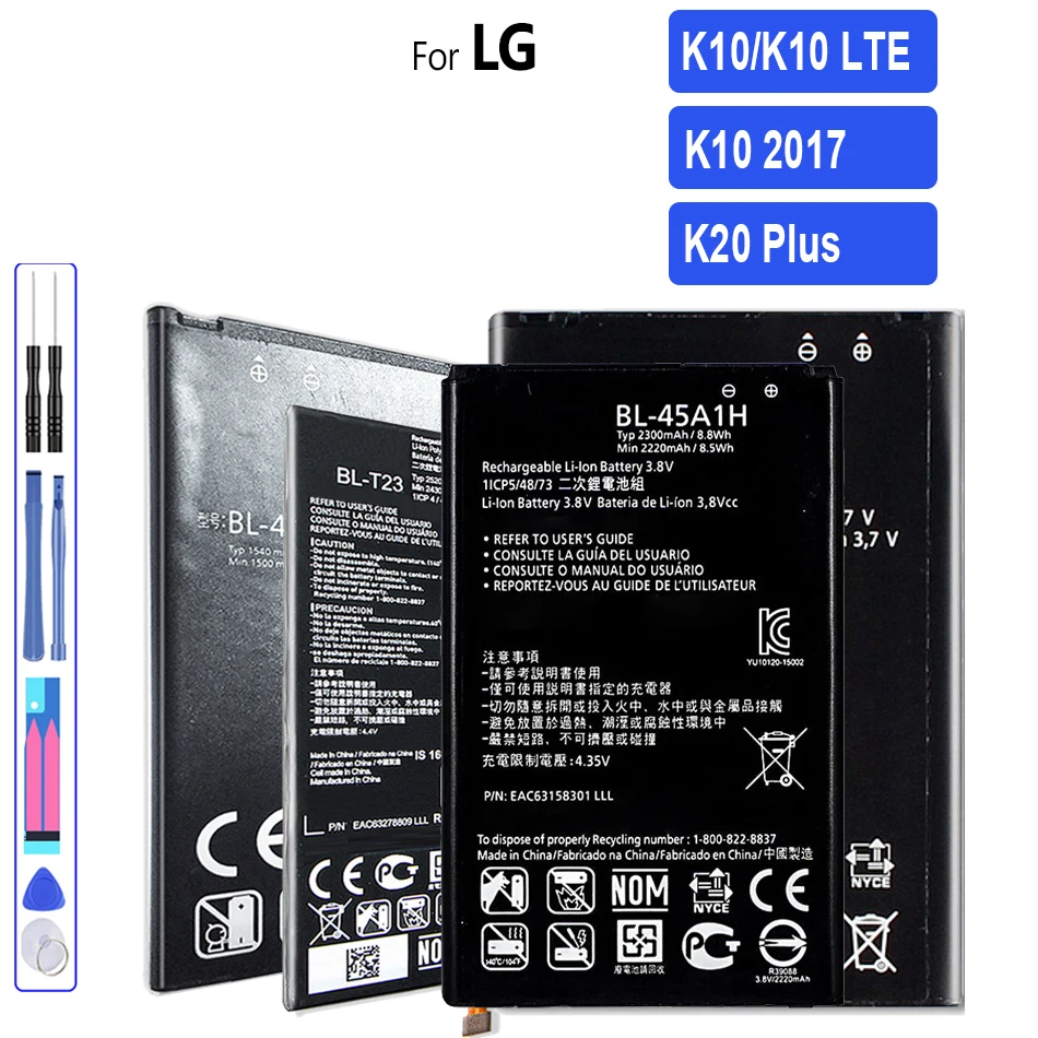 BL-45A1H de batería para LG K10, F670L, F670K, F670S, F670, K420N, K10, LTE, Q10, K420/K10, versión 2017, K20 Plus, TP260, K425, K428, BL-46G1F