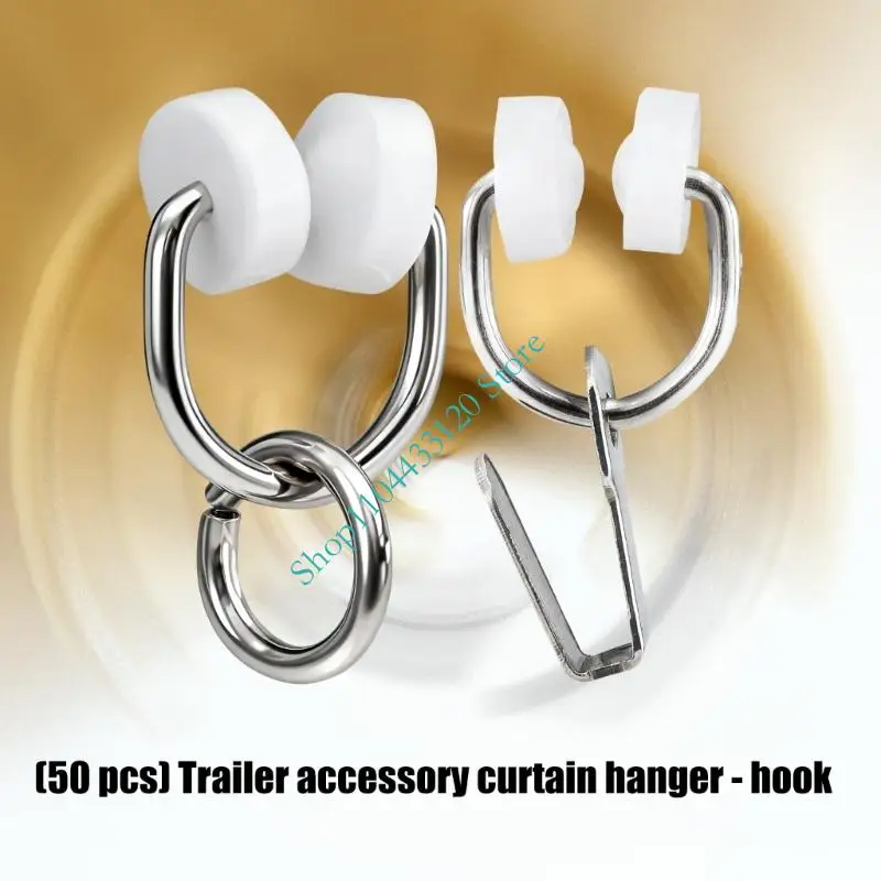 0XXD Universal Motorhome Curtain Hook Nylon Metal Construction Easy Installation 50pcs