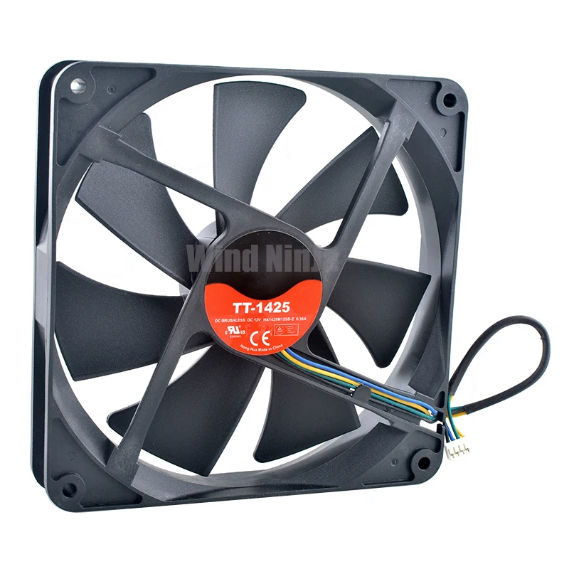 TT-1425 HA1425M12SB-Z 14cm 140mm fan 140x140x25mm DC12V 0.36A 4pin Dual ball bearing cooling fan for chassis power supply