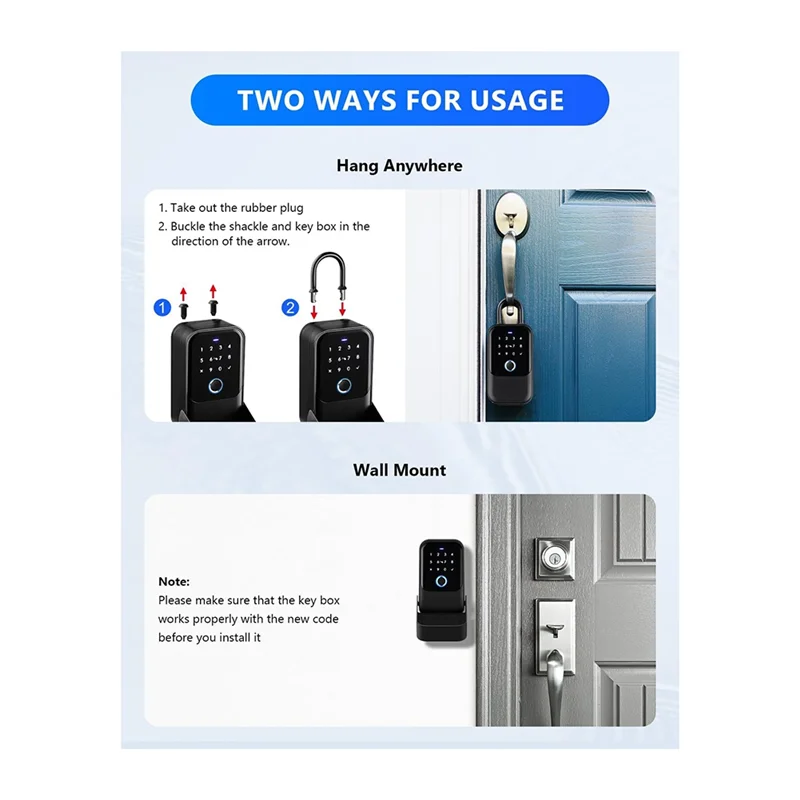 A26F-Smartlock Box، Key Lock Box Wireless Smart Key Lock Box تطبيق اقفال الصناديق الإلكترونية، وكيل العقارات والمكتب والمستودع المنزلي
