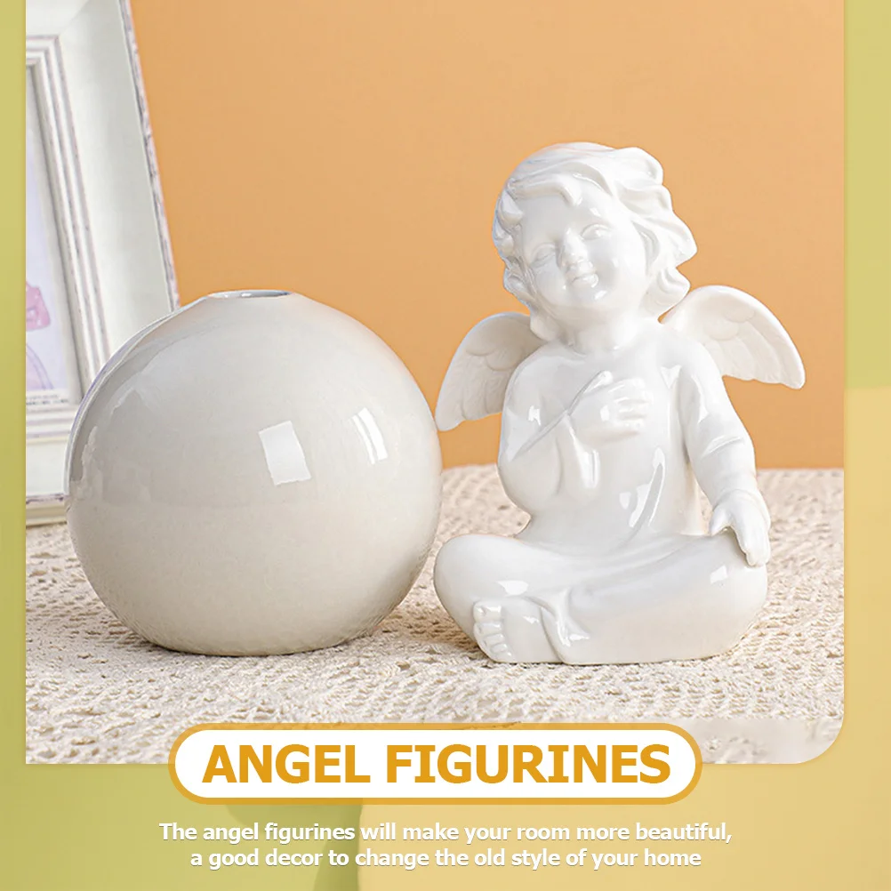 

Chic Ceramic Angel Sculpture for Home Decor Beautiful Tabletop Decoration Reliable Safe Material Stylish Interior Design