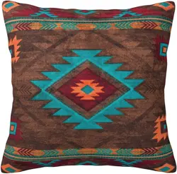 Throw Pillow Case Vintage Abstract Ethnic Pattern Native American Southwest Indian Aztec Navajo Cushion Home Pillowcase 18x18in