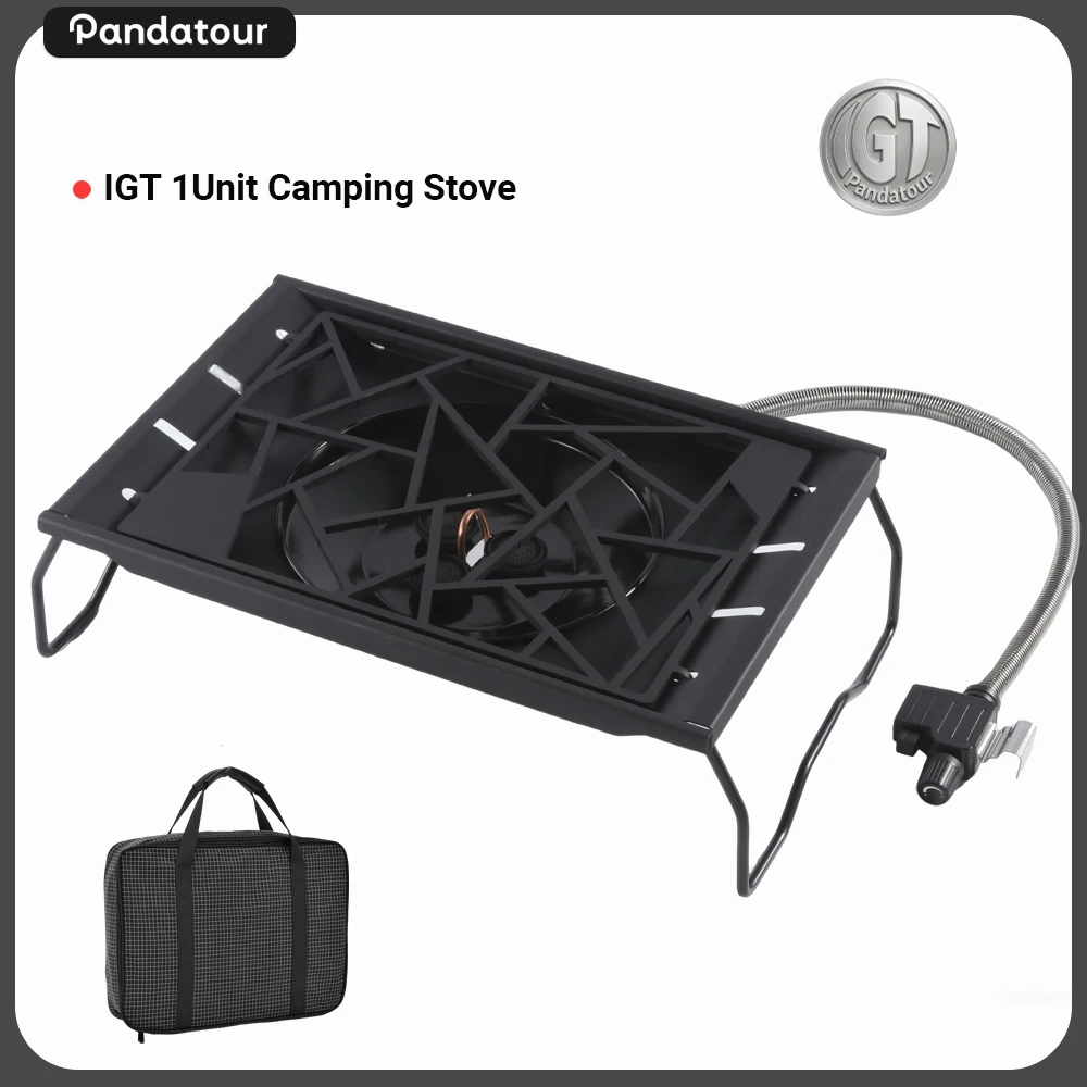 Pandatour Camping IGT 1Unit Stove Windproof Easy Equiped Outdoor Table Stove Stainless Steel One Click Ignition Picnic Burner