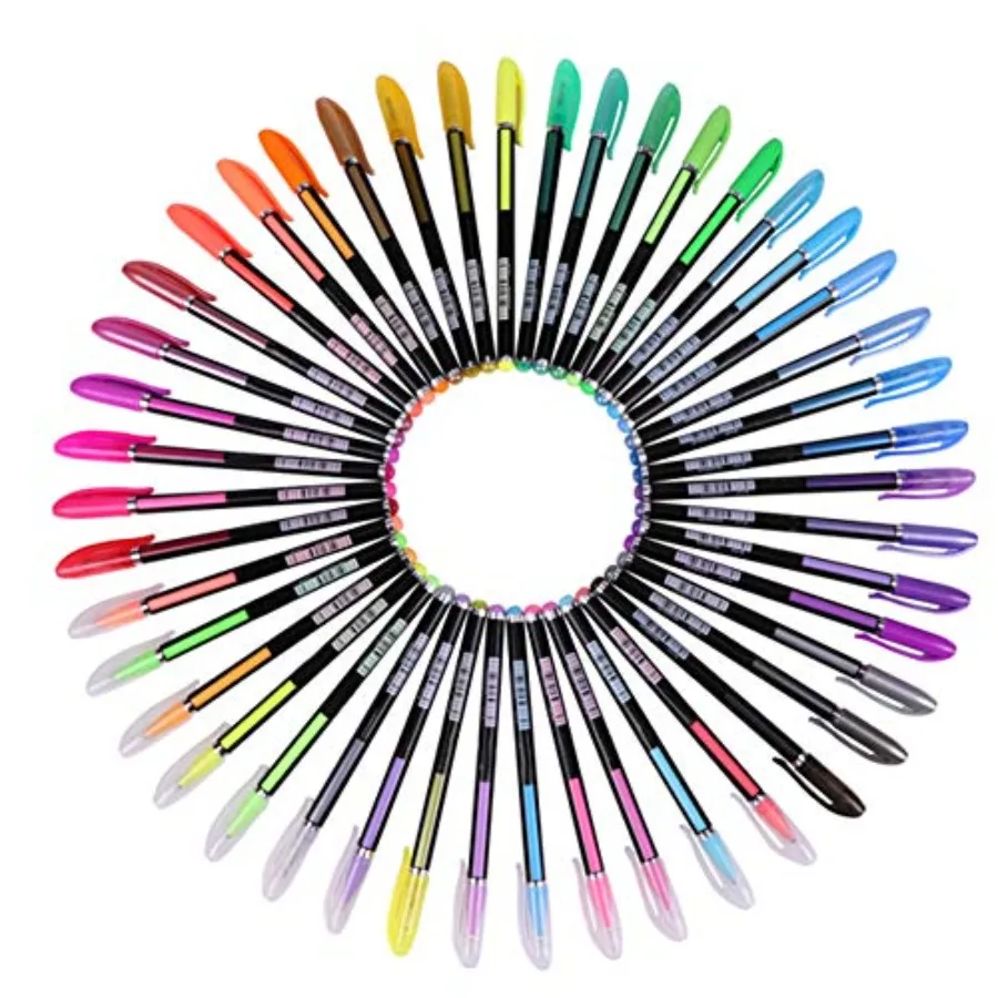 

Glitter Gel Pen Set 48 Pack Sparkle Gel Pens Colored Pens for Adult Coloring Books, Journaling, Crafting, Scrapbooking and DIY