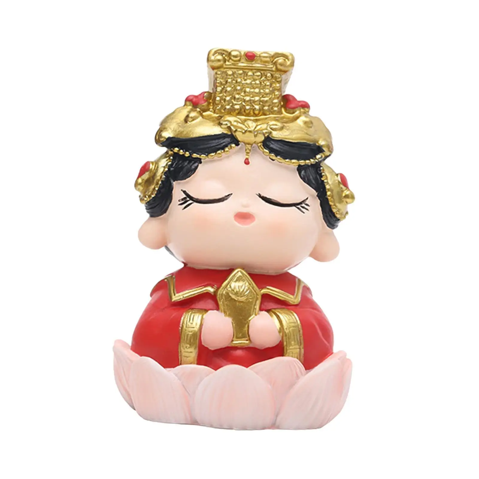 Traditional Mazu Statue Resin Mother Goddess Sculpture for Office Decor Woman Figurine Collectible Cabinet Ornament Housewarming