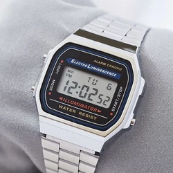 Luxury F91W Band Watch Waterproof Retro Digital Stainless Steel Sports Military Watches Men Women Electronic Wrist Watch Clock