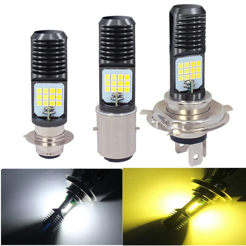 1pc H4 LED Motorcycle Headlight BA20D Led Lamp Headlamp For Motorcycle High Low Beam 24SMD