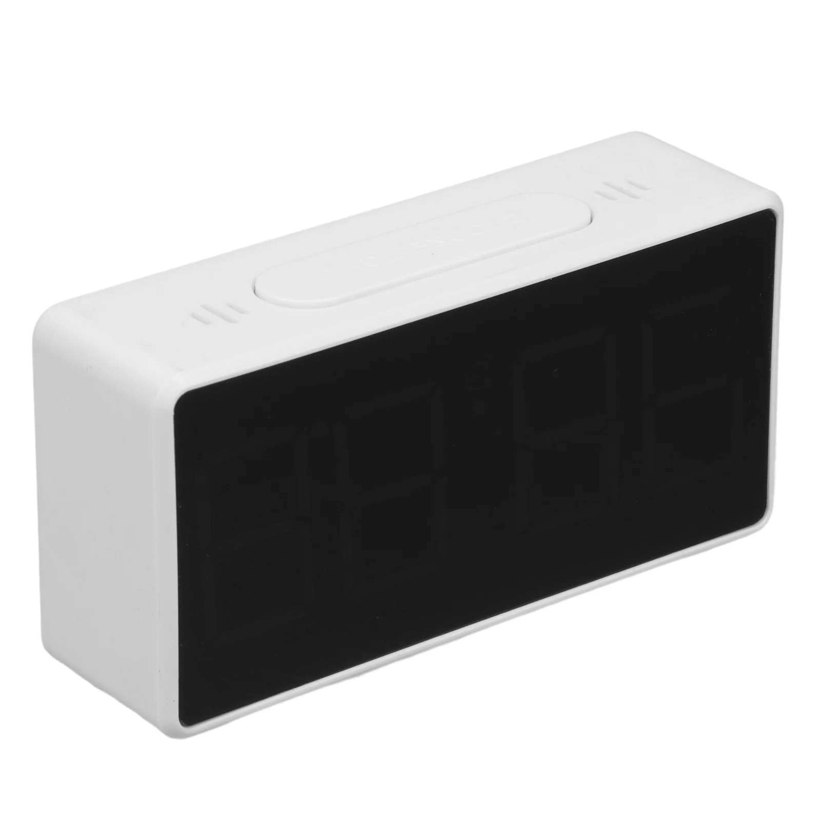 

Led Alarm Clock Digital Mirror Clock With Temperature Wall Mounted Modern Design For Bedroom White No