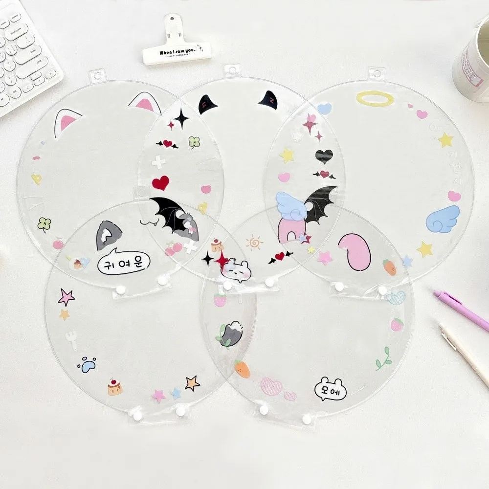 Kawaii PVC Picket Fan Cover Clear Portable Hand Fan Protector Cover Dustproof Cheering Fan Storage Case Idol Concert Fans