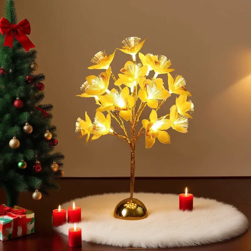 Ginkgo biloba living room lamp stair lamp light luxury national style villa hotel restaurant high-end table lamp ornament